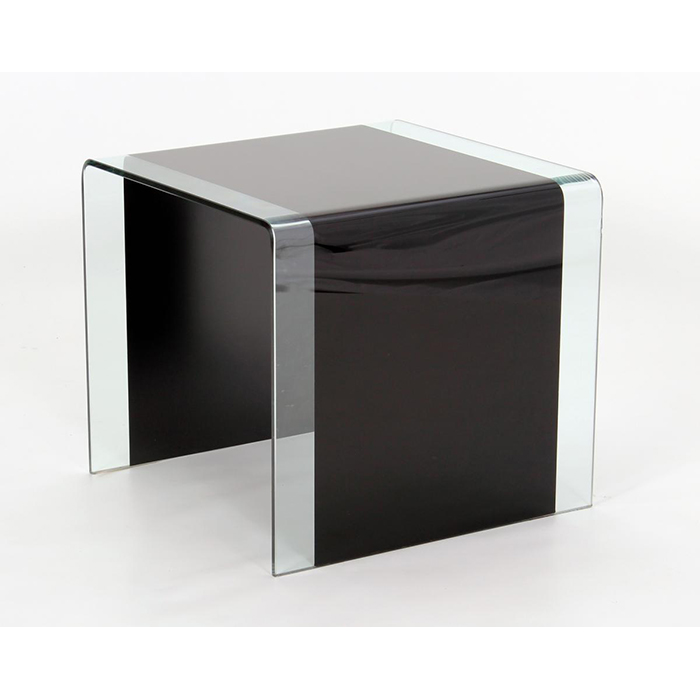 Angola Black Glass Top Lamp Table